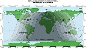 Peta Gerhana Bulan Total 8 November 2022 untuk Pengamat pada Lintang 65o LU s.d. 65o LS