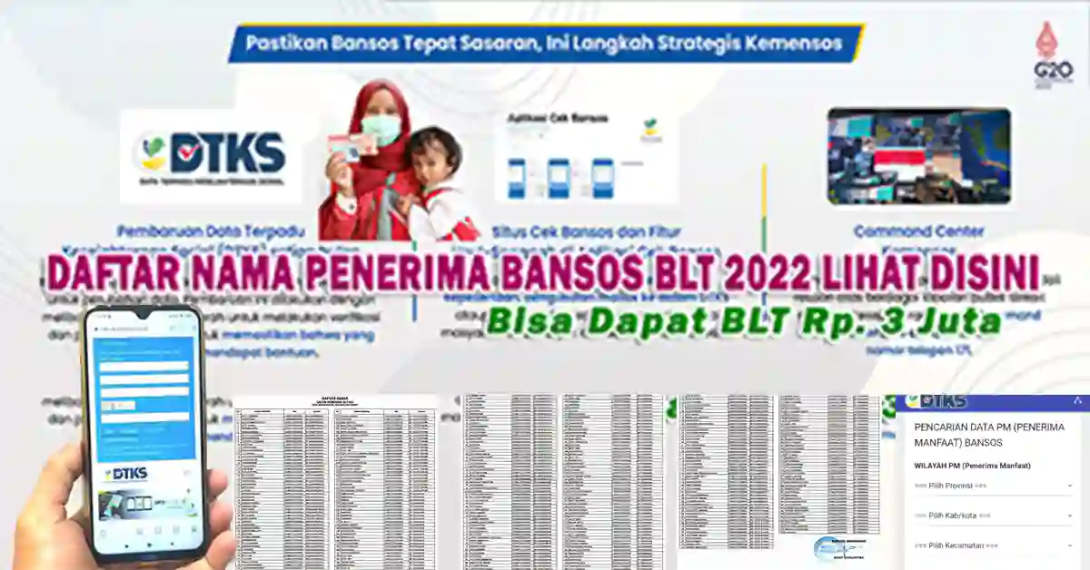 daftar nama penerima bansos blt 2022 lihat di link ini, bisa dapat blt rp3 juta