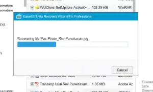 Tampilan EaseUS, Proses recovering file