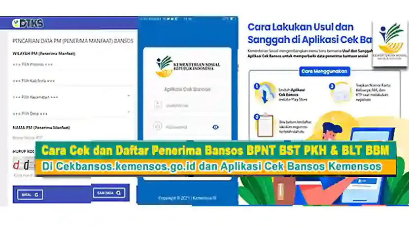 Cara Cek dan Daftar Penerima Bansos BPNT BST PKH & BLT BBM di Cekbansos.kemensos.go.id