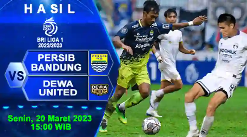 Pertandingan antara Persib Bandung berhadapan dengan Dewa United pada pekan ke-31 BRI Liga 1 2022/2023 di Stadion Pakansari, Cibinong, Kab. Bogor pada Minggu, 19 Maret 2023 Kick Off 15:00 WIB.  Maung Bandung berhasil menang dengan skor tipis 2-1.