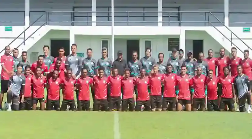 Para Pemain PSBS Biak pada saat Gelar Latihan Perdana di Lapangan Samudera, Kabupaten Badung, Kuta, Bali, Minggu (20/8/2023)