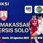 Duel PSM Makassar vs Persis Solo pada pekan ke-10 BRI Liga 1 2023-2024 di Stadion Gelora B.J. Habibie, Senin 28 Agustus 2023 lie di Vidio dan Indosiar pada pukul 19.00 WIB.