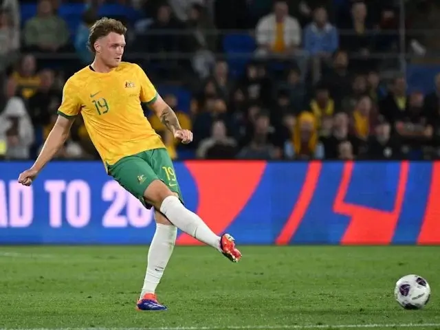 Harry Souttar dari Australia selama pertandingan kualifikasi Piala Dunia FIFA melawan Bahrain pada tanggal 5 September 2024. © Imago