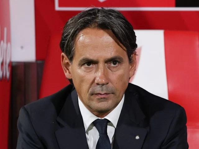 Pelatih kepala Inter Milan Simone Inzaghi difoto pada 15 September 2024. (c) Imago