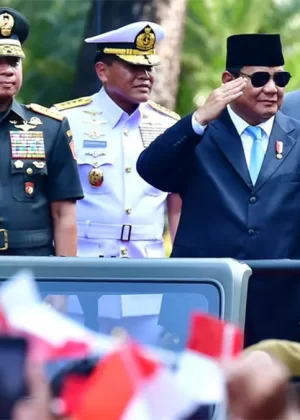 Presiden Prabowo Subianto Hadiri Upacara Penerimaan dan Penyerahan Memorandum Menteri Pertahanan RI