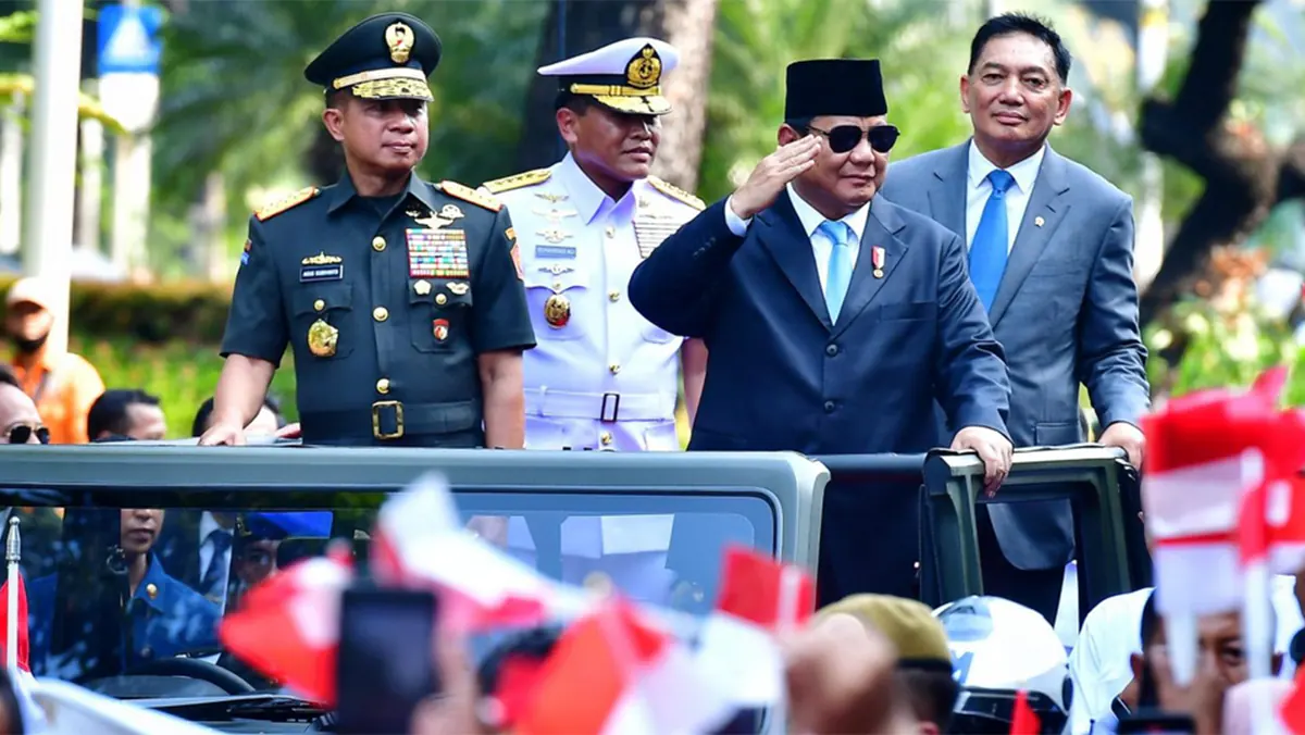 Presiden Prabowo Subianto Hadiri Upacara Penerimaan dan Penyerahan Memorandum Menteri Pertahanan RI