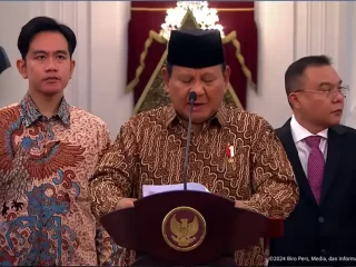 Presiden Prabowo Subianto Umumkan Susunan Kabinet Merah-Putih, di Istana Negara, Jakarta