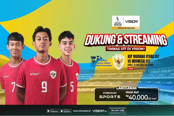 Link Live Streaming Indonesia U-17 vs Mariana Utara U-17 di RCTI dan Vision+