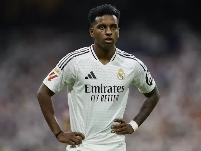 Penyerang Real Madrid Rodrygo beraksi pada Agustus 2024. (c) Imago