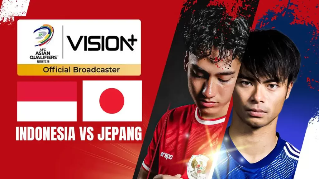 Link Live Streaming Indonesia vs Jepang di Vision+