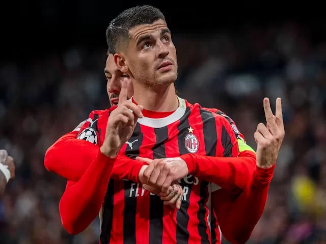 Alvaro Morata dari AC Milan merayakan golnya pada 5 November 2024 (c) Foto: IMAGO/Sportsmole