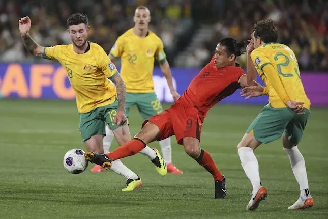 Duel Australia vs China di Adelaide Oval, Kamis (10/10/2024). (c) AP Photo/James Elsby