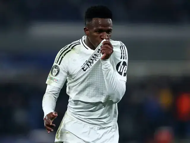 Vinicius Junior dari Real Madrid pada 10 Desember 2024 (c) Imago