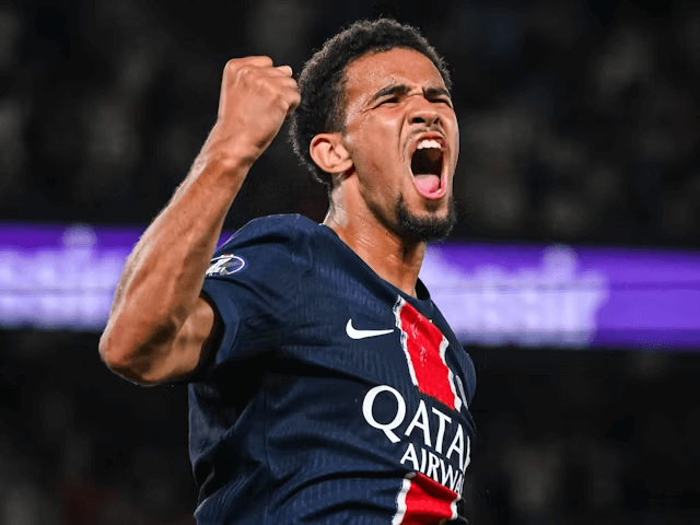 Warren Zaire-Emery dari Paris Saint-Germain (PSG) merayakan golnya dalam pertandingan Ligue 1 pada 23 Agustus 2024 (c) Imago