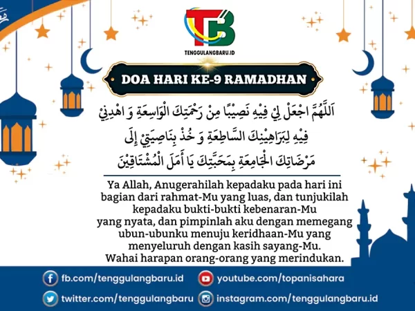 Doa Hari ke-9 Puasa Ramadhan serta Fadilah Sholat Tarawih Malam ke-9