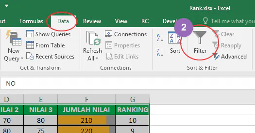 Cara Mengurutkan Nama Sesuai Ranking Secara Otomatis 2