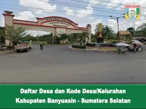 Daftar Desa dan Kode Desa/Kelurahan di Kabupaten Banyuasin Provinsi Sumatera Selatan