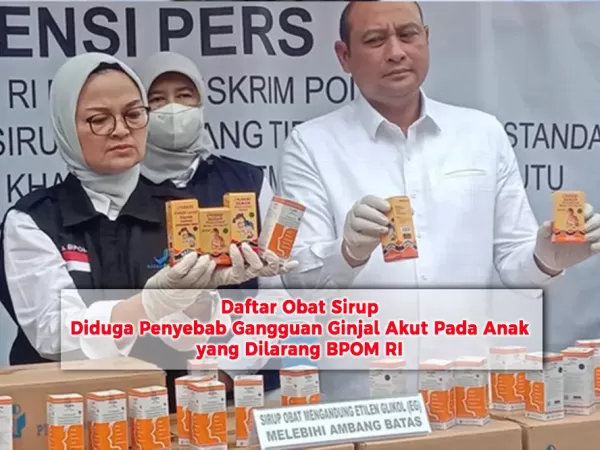 Daftar Obat Sirup Diduga Penyebab Gangguan Ginjal Akut Pada Anak yang Dilarang BPOM RI