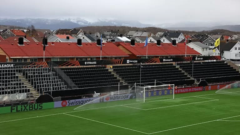 Aspmyra Stadion, Norwegia, tempat Bodo/Glimt vs Tottenham Hotspur leg 2 semifinal Europa League (UEL) 2024/2025 dihelat (c) Foto: Action Images via Reuters