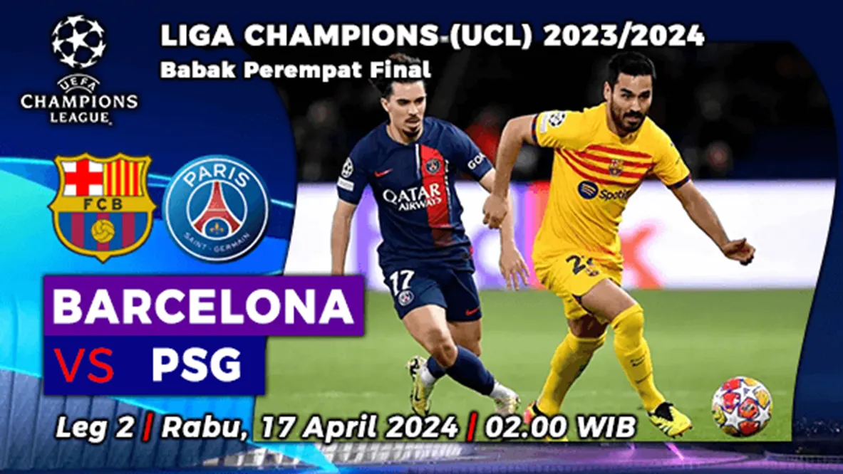 Prediksi Barcelona vs PSG di Perempat Final Liga Champions 2023/2024