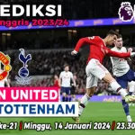 Prediksi Manchester United vs Tottenham di Pekan ke-21 Liga Inggris 2023/2024