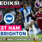 Prediksi West Ham United vs Brighton pada pekan ke-20 Liga Inggris 2023-2024