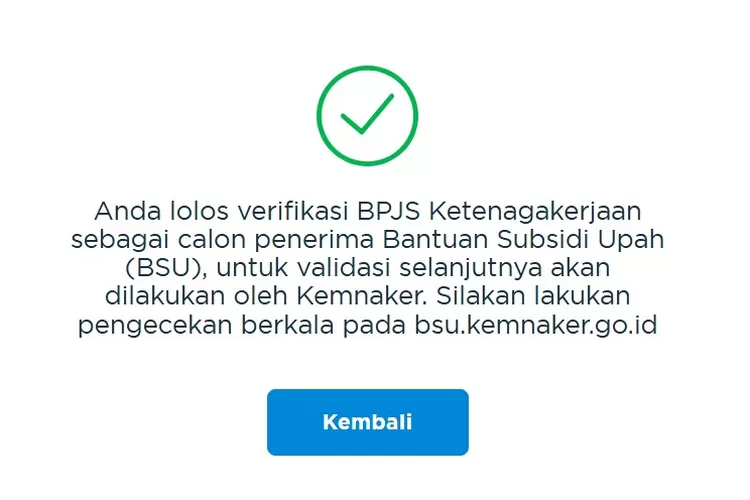 Tanda lolos verifikasi BSU 2025 (bsu.bpjsketenagakerjaan.go.id)