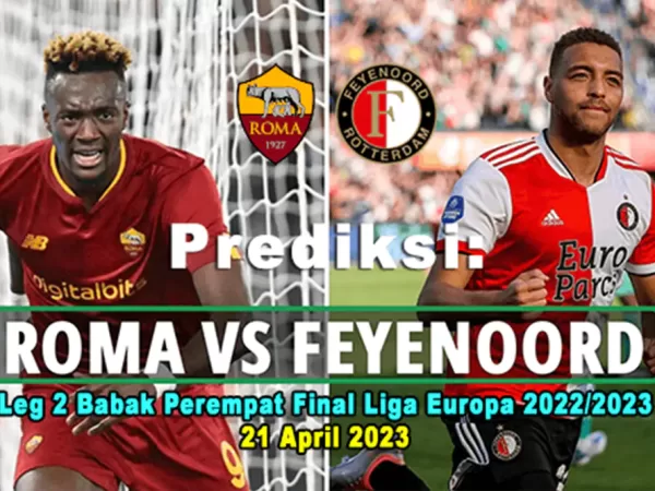 AS Roma vs Feyenoord - Leg 2 Perempat Final Liga Europa 2022/2023, 21 April 2023
