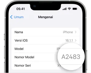 iOS 16 iPhone 13 Pro settings-general-about-model-number-callout (support.apple