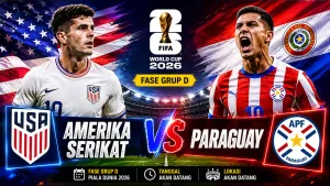 Amerika Serikat vs Paraguay di Grup D Babak Grup Piala Dunia 2026