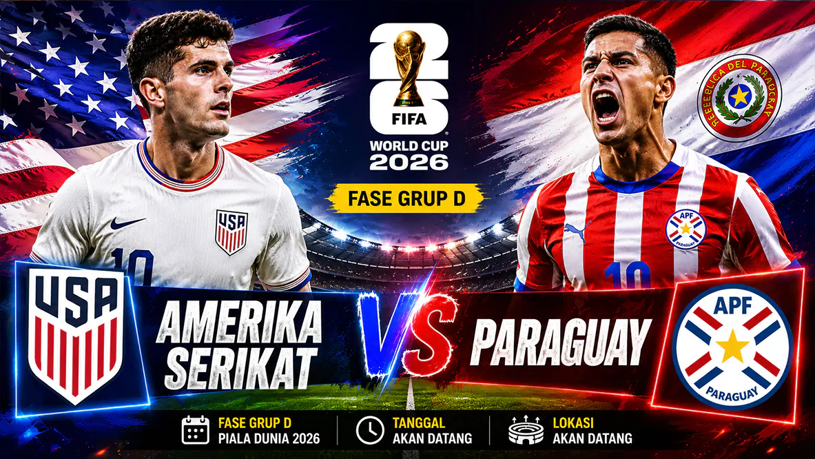 Amerika Serikat vs Paraguay di Grup D Babak Grup Piala Dunia 2026