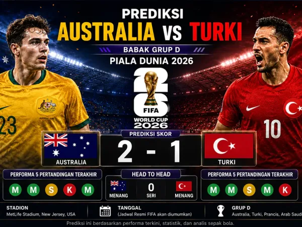 Prediksi Australia vs Turki: Babak Grup D Piala Dunia 2026