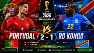Hasil Portugal vs RD Kongo di Fase Grup F Piala Dunia 2026