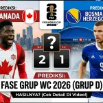 Prediksi Kanada vs Bosnia dan Herzegovina di Fase Grup Piala Dunia 2026