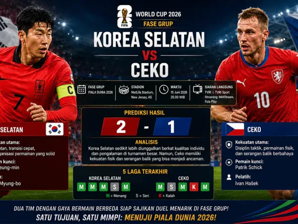 Prediksi Korea Selatan vs Ceko di Fase Grup Piala Dunia 2026