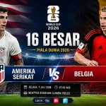 Prediksi Amerika Serikat vs Belgia di Babak 16 Besar Piala Dunia 2026