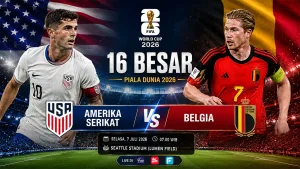 Prediksi Amerika Serikat vs Belgia di Babak 16 Besar Piala Dunia 2026
