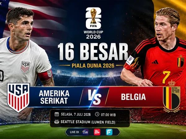Amerika Serikat vs Belgia di Babak 16 Besar Piala Dunia 2026