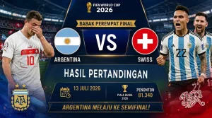 Hasil Argentina vs Swiss di Babak Perempat Final Piala Dunia 2026
