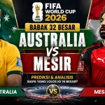 Prediksi Australia vs Mesir di Babak 32 Besar Piala Dunia 2026