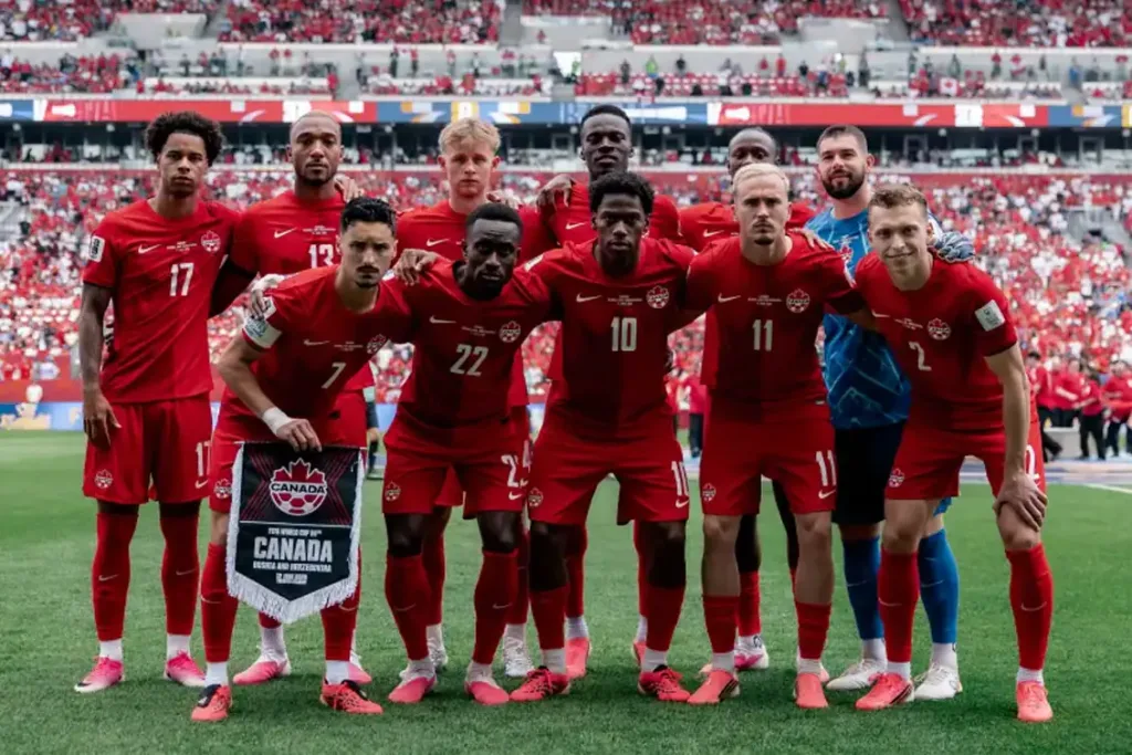 Canada’s starting lineup for Friday’s World Cup opening match against Bosnia and Herzegovina. (Credit: Audrey Magny/Canada Soccer)
