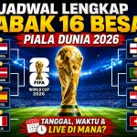 Jadwal Lengkap, Bagan dan Daftar Tim yang lolos Babak 16 Besar Piala Dunia 2026