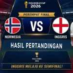 Hasil Norwegia vs Inggris di Babak Perempat Final Piala Dunia 2026