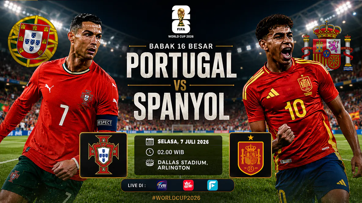 Prediksi Portugal vs Spanyol di Babak 16 Besar Piala Dunia 2026