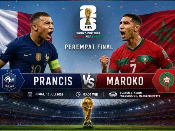 Prancis vs Maroko di Babak Perempat Final Piala Dunia 2026