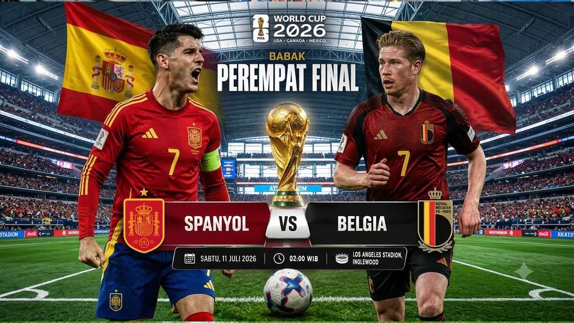 Prediksi Spanyol vs Belgia di Babak Perempat Final Piala Dunia 2026