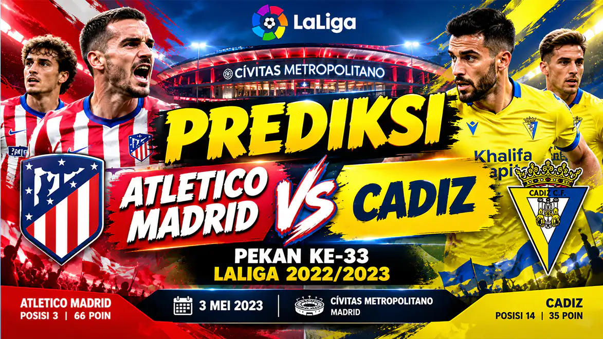 Prediksi Atletico Madrid vs Cadiz pada Pekan ke 33 La Liga 2022/2023